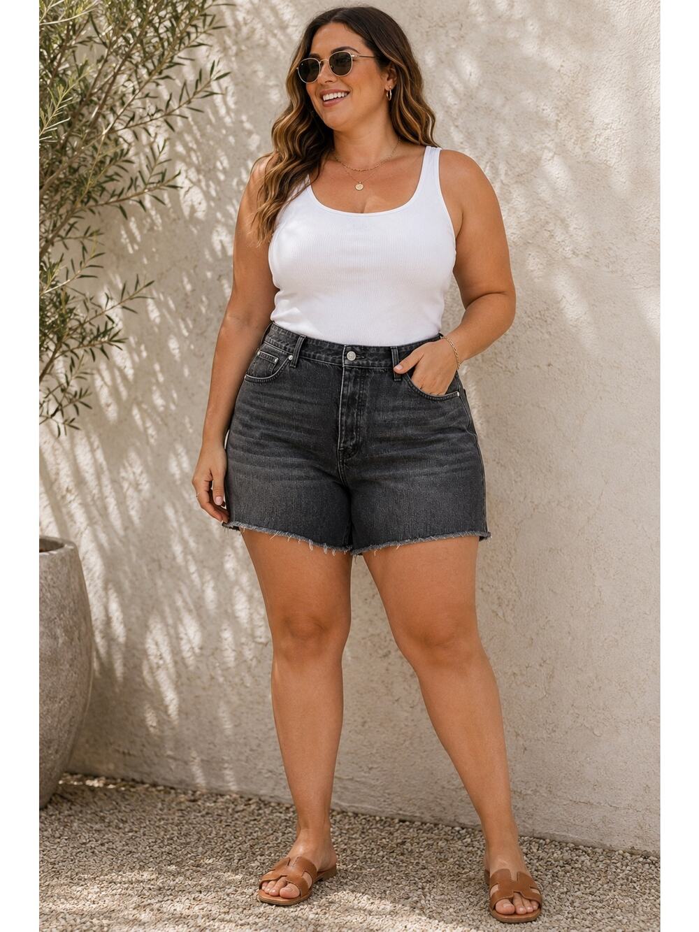 Madewell Plus Size W36 XXL Black Wash Relaxed Denim Shorts NWT
